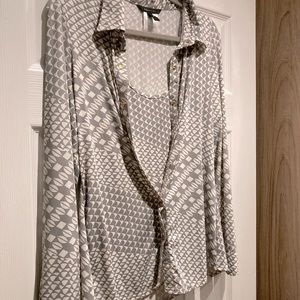 Long sleeve BCBG Maxazria Blouse with built in camisole.